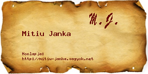 Mitiu Janka névjegykártya
